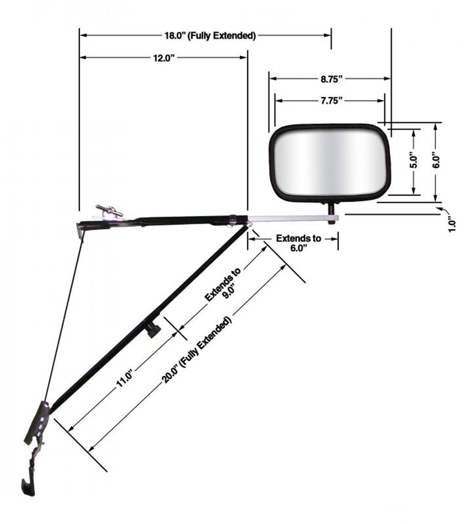 Cipa USA 11650 Deluxe Door Mount Mirror