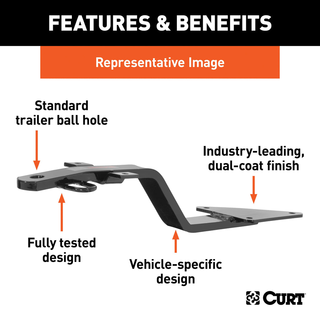 CURT 11659 Class 1 Fixed-Tongue Trailer Hitch with 3/4" Trailer Ball Hole - Truck Part Superstore
