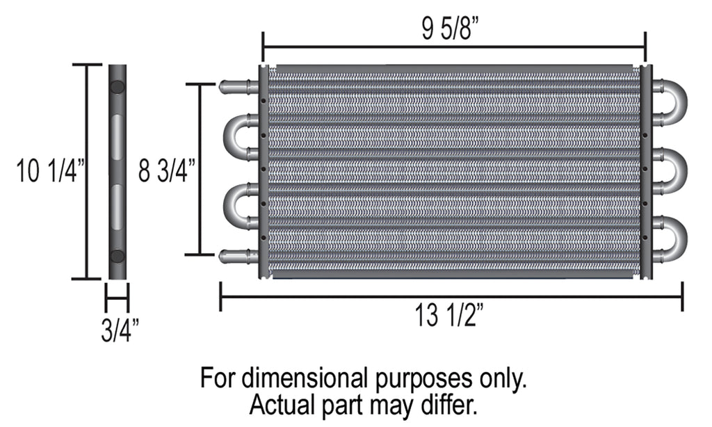 8-Pass-16-Tube--Fin-Electra-Cool-Replacement-Cooler,--6An