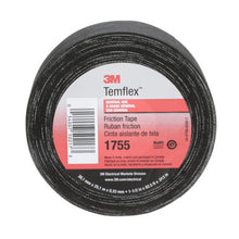Load image into Gallery viewer, 3M 80610731715 Temflex Cotton Friction Tape 1755, 1-1/2 in x 82-1/2 ft, Black