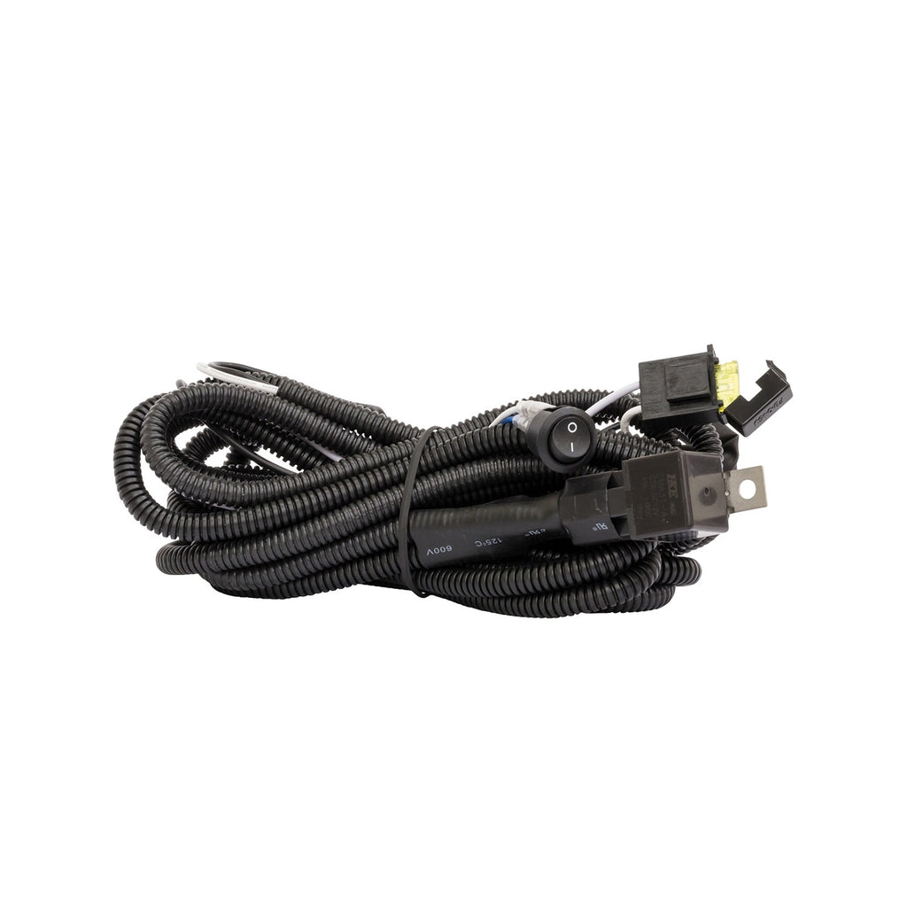 11Ft-Length-14-Ga-Incl-15-Amp-Fuse-W-Loom--Single-Connector-Led-Wiring-Harness---Black