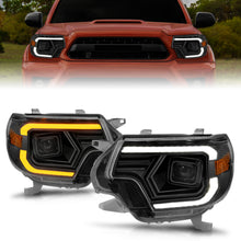 Load image into Gallery viewer, 12-15-Toyota-Tacoma-Projector-Headlights---W-Light-Bar-Switchback-Black-Housing