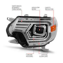 Load image into Gallery viewer, 12-15-Toyota-Tacoma-Projector-Headlights---W-Light-Bar-Switchback-Chrome-Housing