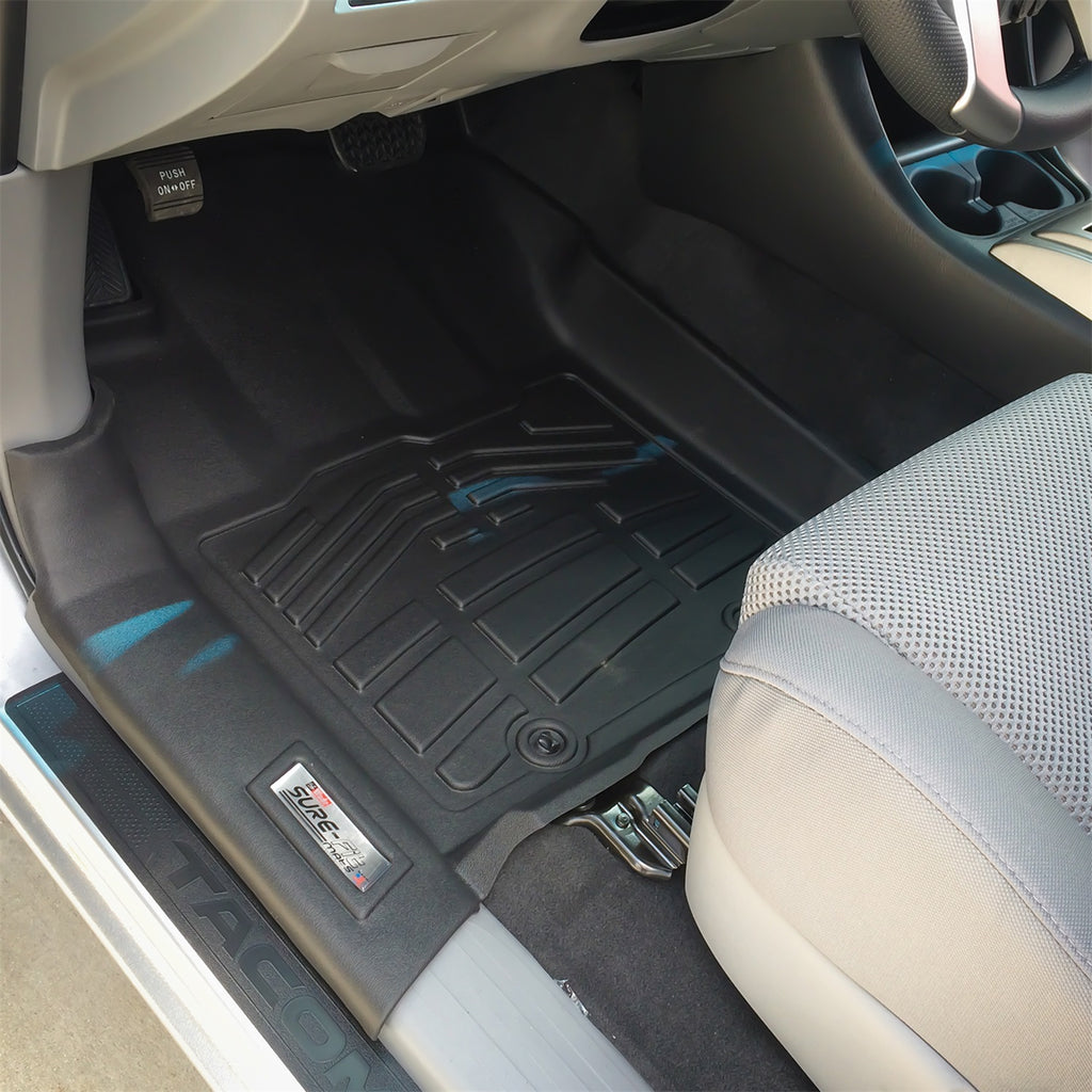 12-15-Toyota-Tacoma-RegAccessDbl-Cab-(Double-Hook)-Wade-Sure-Fit-Floor-Liners-Front---Blk
