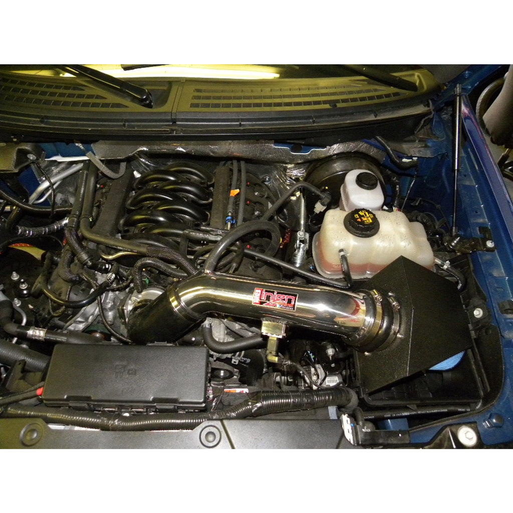 12-Ford-F-150-V8-5.0L-Wrinkle-Black-4In-Power-Flow-Intake-W-Mr-TechEnc-Box-W-Front-Inlet
