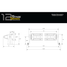 Load image into Gallery viewer, 12-In-Led-Light-Bar-Single-Row-Straight---Amber-Flood-Each-Stage-Series