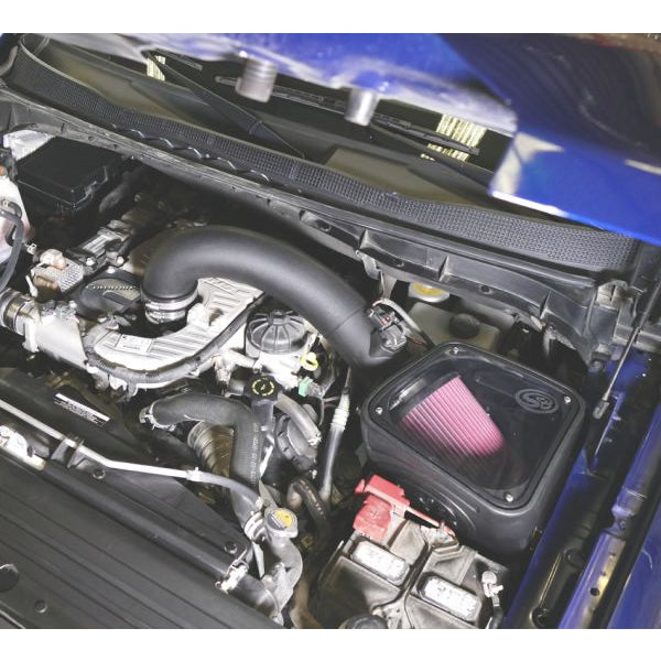~(12-Lbs.-26X17x15)~-Cold-Air-Intake-For-16-18-Nissan-Titan-V8-5.0L-Cummins-Oiled-Cotton-Cleanable-Red-S-B
