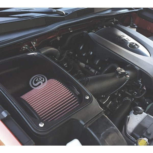 ~(12-Lbs.-26X17x15)~-Cold-Air-Intake-For-16-18-Toyota-Tacoma-3.5L-Oiled-Cotton-Cleanable-Red-S-B