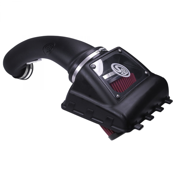 ~(12.6-Lbs.-24X15x14)~-Cold-Air-Intake-For-11-14-Ford-F150-V8-5.0L-Oiled-Cotton-Cleanable-Red-S-B