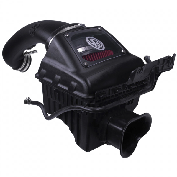 ~(12.6-Lbs.-24X15x14)~-Cold-Air-Intake-For-11-14-Ford-F150-V8-5.0L-Oiled-Cotton-Cleanable-Red-S-B