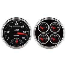 Load image into Gallery viewer, AutoMeter 1204 GAUGE KIT, 2 PC., QUAD &amp; TACH/SPEEDO, 5", DESIGNER BLACK II