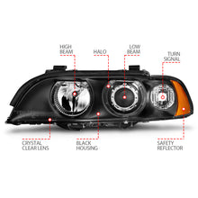 Load image into Gallery viewer, ANZO USA 121017 Projector Headlight Set w/Halo for Select BMW 525i, BMW 528i, BMW 530i, BMW 540i