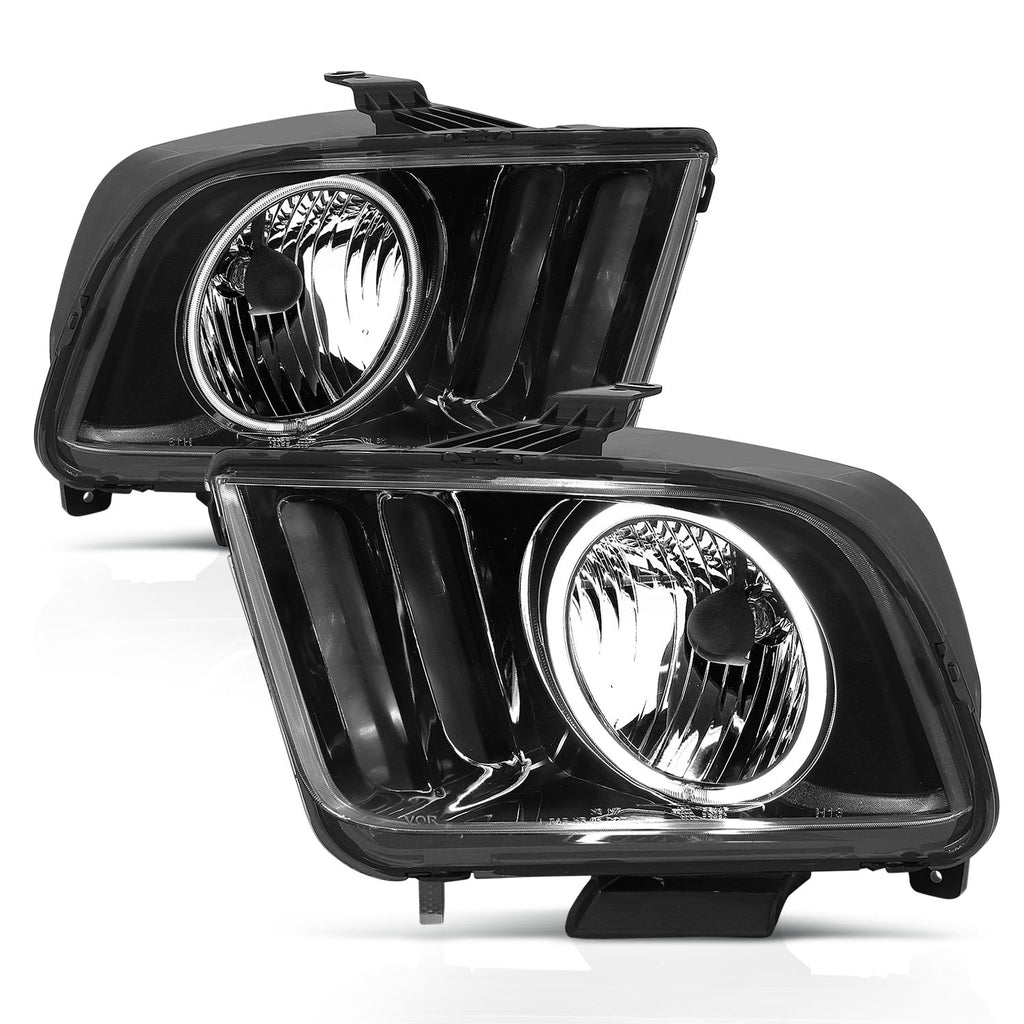 ANZO USA 121033 Crystal Headlight Set w/Halo for Select Ford Mustang
