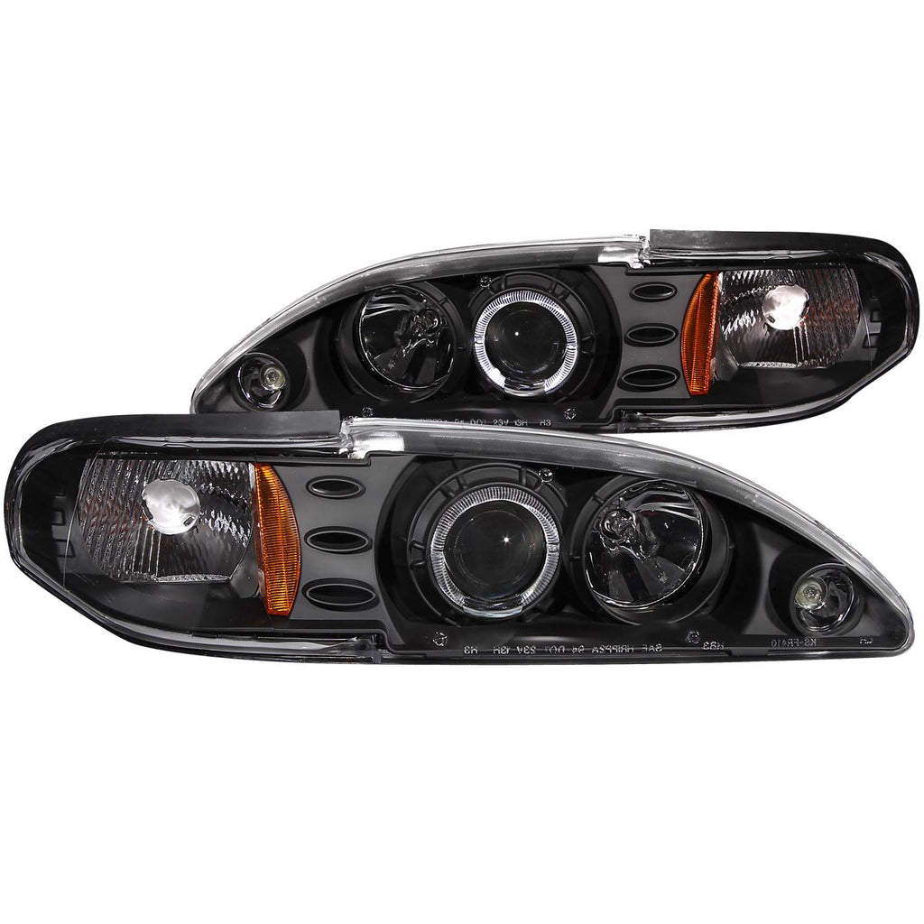 ANZO USA 121038 Projector Headlight Set w/Halo for Select Ford Mustang