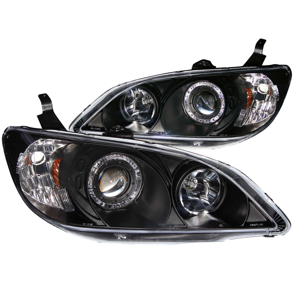 ANZO USA 121059 Projector Headlight Set w/Halo for Select Honda Civic
