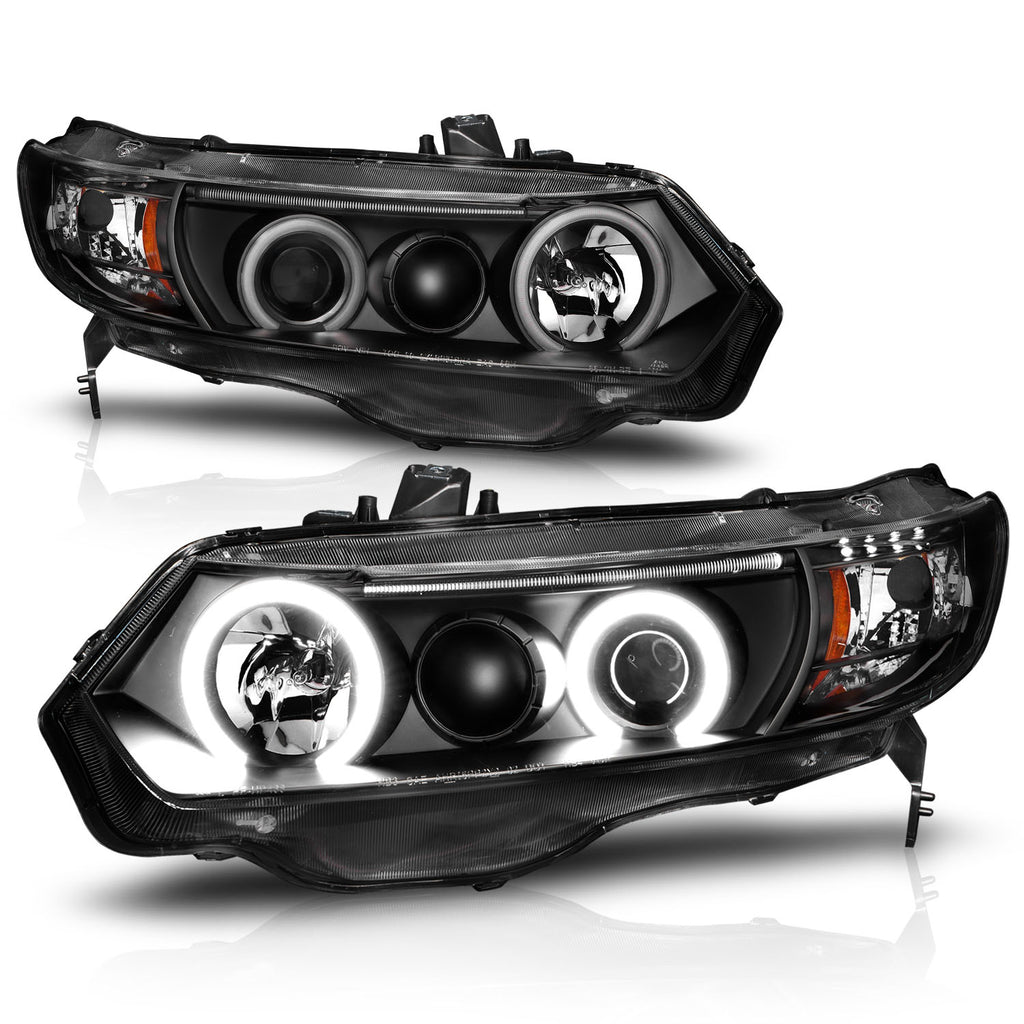 ANZO USA 121062 Projector Headlight Set w/Halo for Select Honda Civic