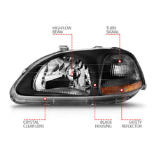 Load image into Gallery viewer, ANZO USA 121067 Crystal Headlight Set for Select Honda Civic