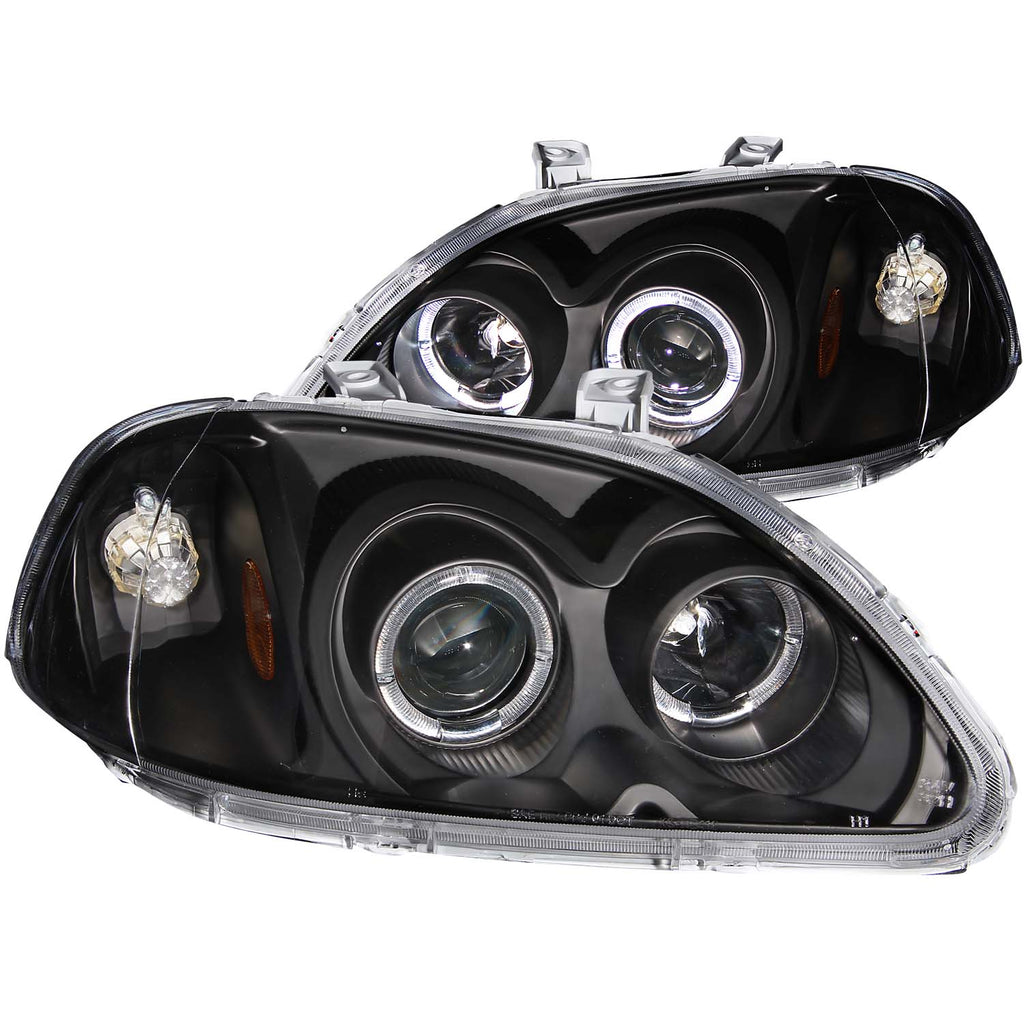 ANZO USA 121068 Projector Headlight Set w/Halo for Select Honda Civic