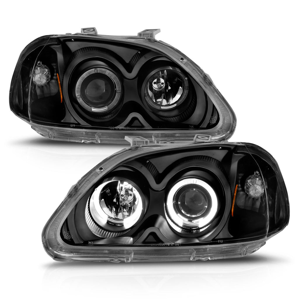 ANZO USA 121068 Projector Headlight Set w/Halo for Select Honda Civic