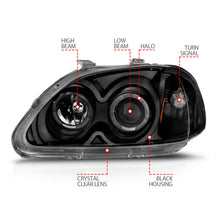 Load image into Gallery viewer, ANZO USA 121068 Projector Headlight Set w/Halo for Select Honda Civic