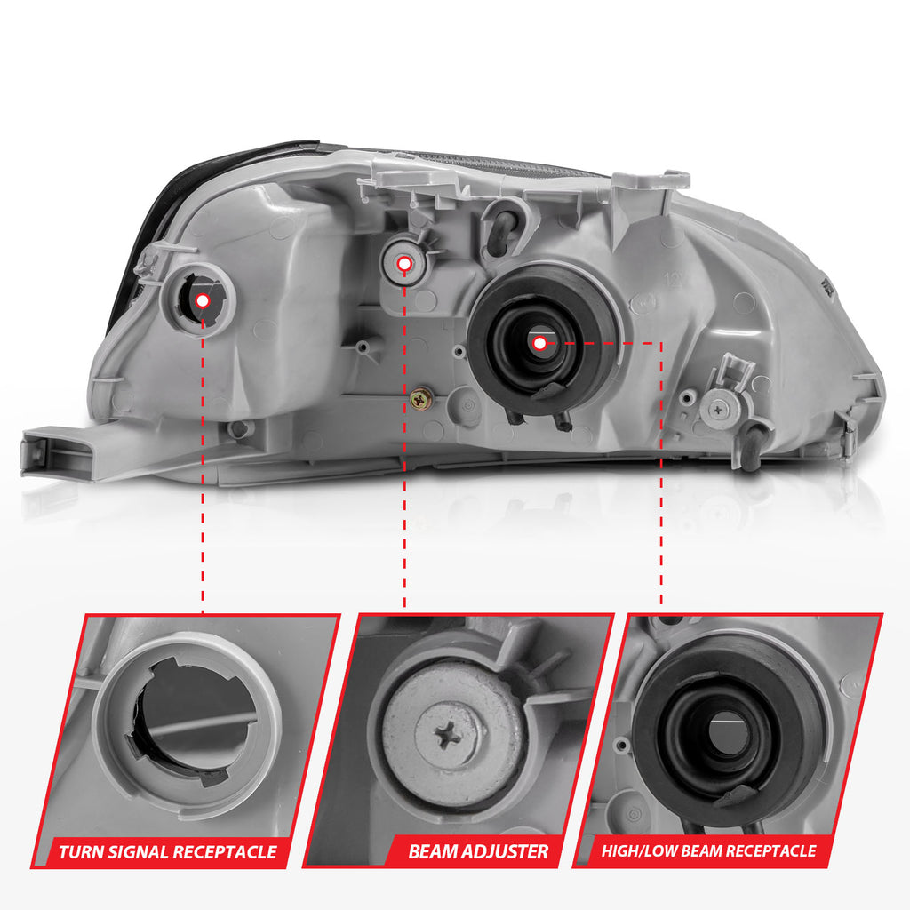 ANZO USA 121070 Crystal Headlight Set for Select Honda Civic