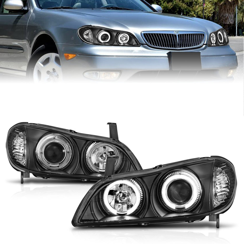 ANZO USA 121077 Projector Headlight Set w/Halo for Select INFINITI I30, INFINITI I35