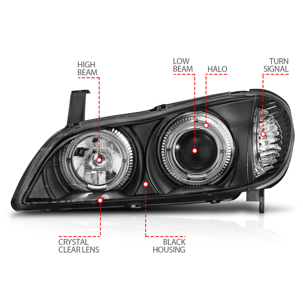 ANZO USA 121077 Projector Headlight Set w/Halo for Select INFINITI I30, INFINITI I35