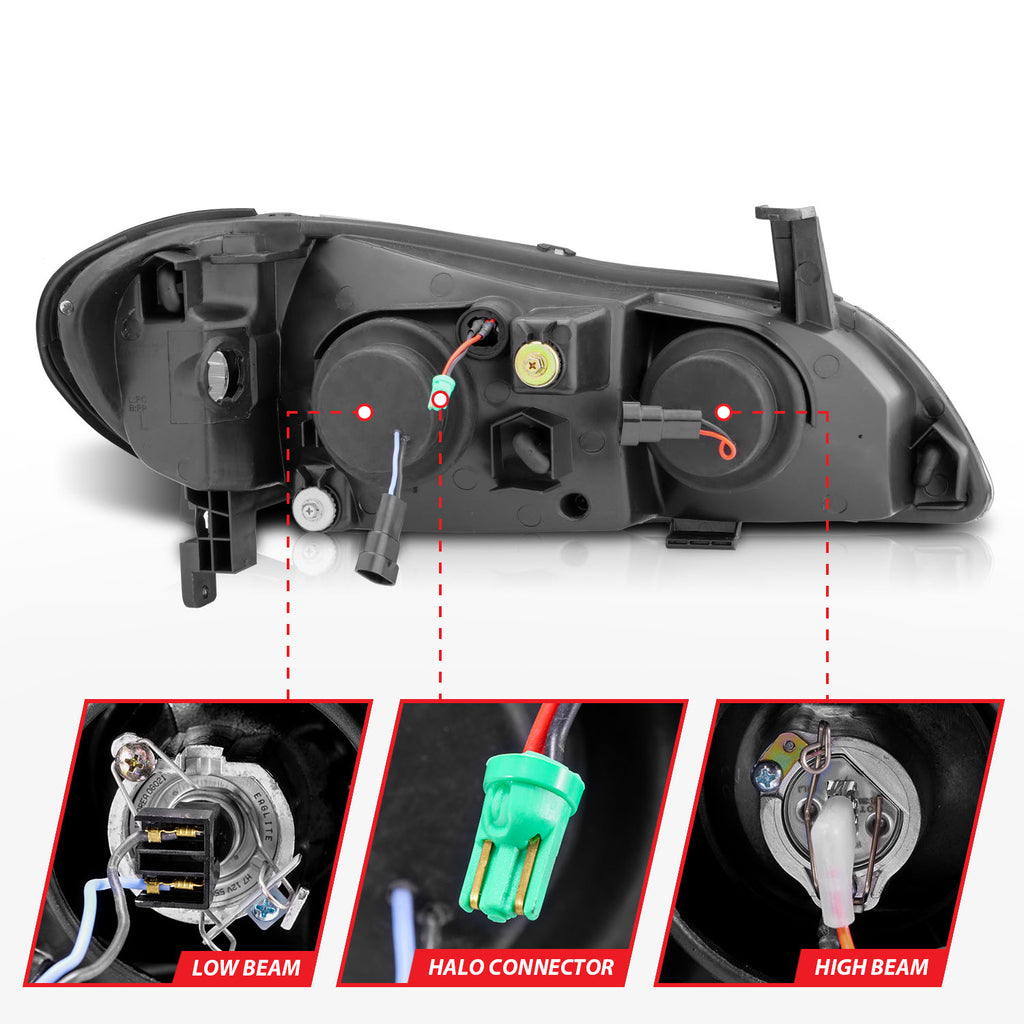 ANZO USA 121077 Projector Headlight Set w/Halo for Select INFINITI I30, INFINITI I35