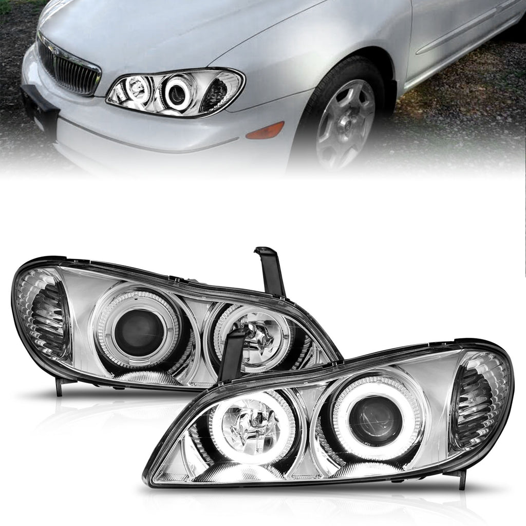 ANZO USA 121078 Projector Headlight Set w/Halo for Select INFINITI I30, INFINITI I35