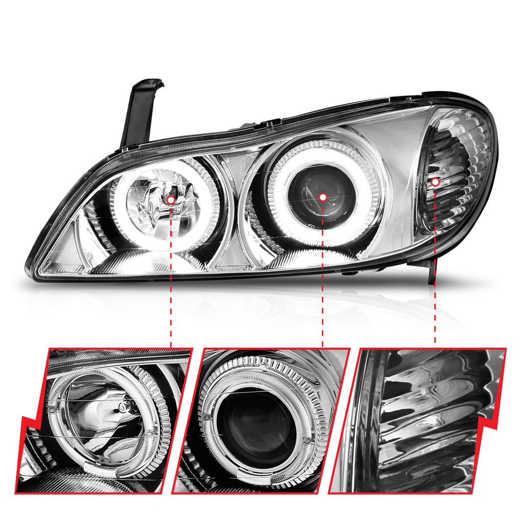 ANZO USA 121078 Projector Headlight Set w/Halo for Select INFINITI I30, INFINITI I35