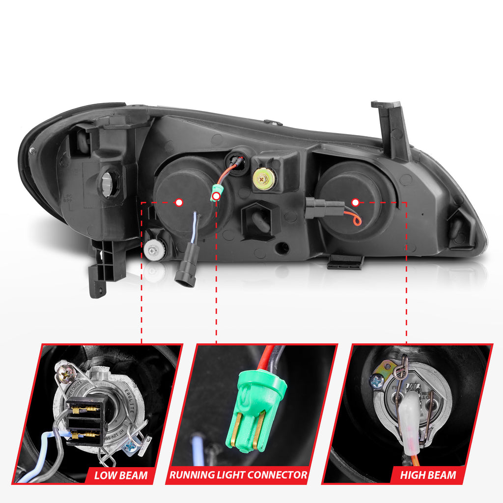 ANZO USA 121078 Projector Headlight Set w/Halo for Select INFINITI I30, INFINITI I35