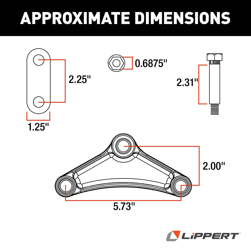 CURT 121097L Axle Double-Eye Suspension Kit, 2,200-8,000-lb. Tandem Axles, 33" Axle Spacing