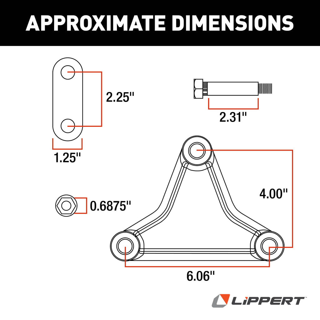 CURT 121098L Axle Double-Eye Suspension Kit, 2,200-8,000-lb. Tandem Axles, 33" Axle Spacing