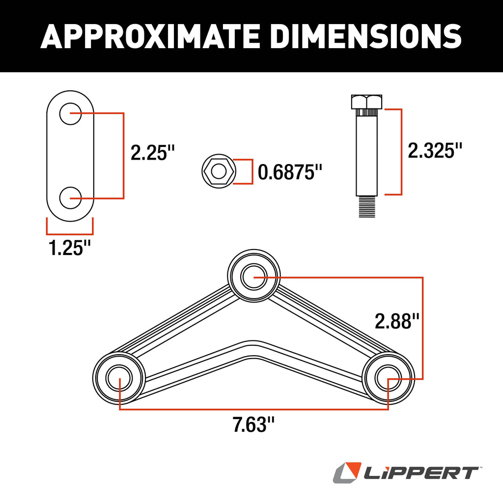 CURT 121099LRV Axle Double-Eye Suspension Kit, 2,200-8,000-lb. Tandem Axles, 35" Axle Spacing
