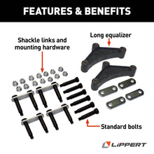 Load image into Gallery viewer, CURT 121099LRV Axle Double-Eye Suspension Kit, 2,200-8,000-lb. Tandem Axles, 35" Axle Spacing