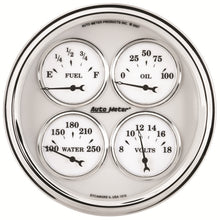 Load image into Gallery viewer, AutoMeter 1210 GAUGE, QUAD, 5", 240OE-33OF, ELEC, OLD TYME WHITE II