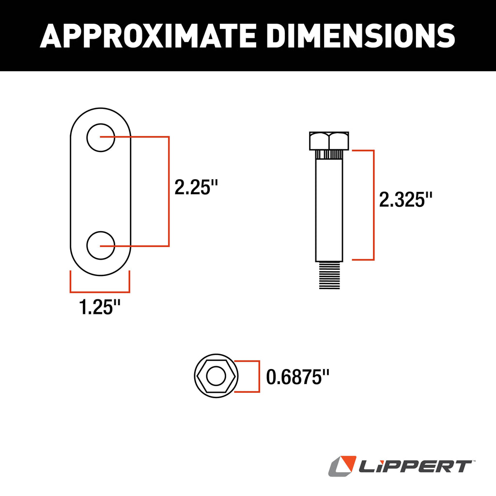 CURT 121101LRV Trailer Axle Double-Eye Suspension Kit, 2,200-8,000-lb. Single Axles
