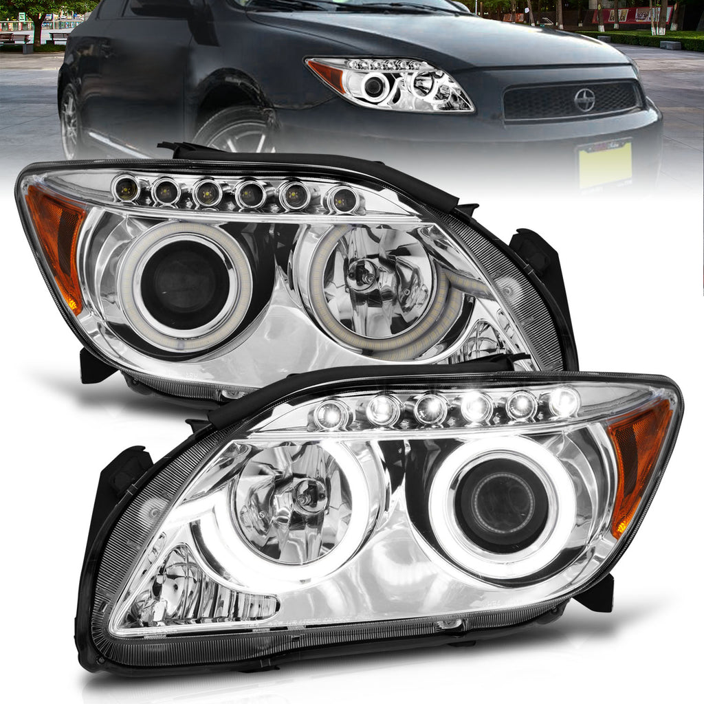 ANZO USA 121120 Projector Headlight Set w/Halo for Select Scion tC
