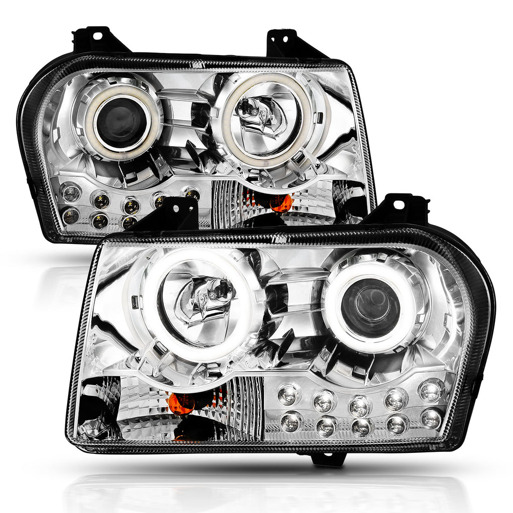 ANZO USA 121136 Projector Headlight Set w/Halo for Select Chrysler 300