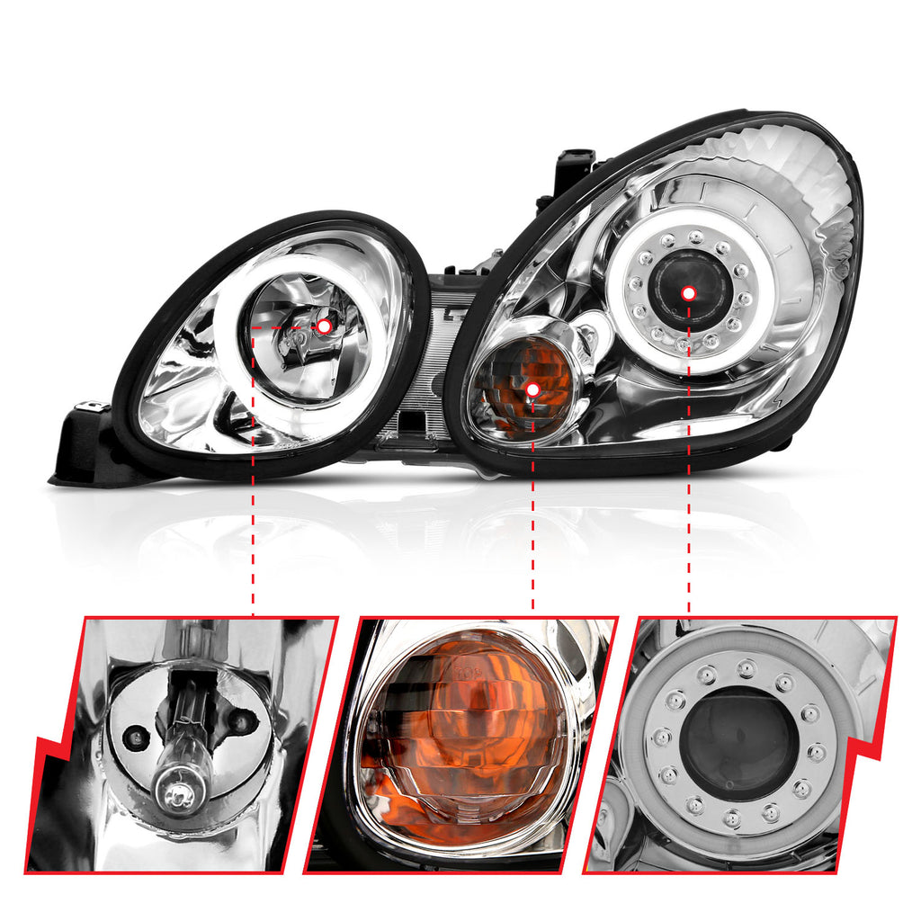 ANZO USA 121143 Projector Headlight Set w/Halo for Select Lexus GS300, Lexus GS400, Lexus GS430