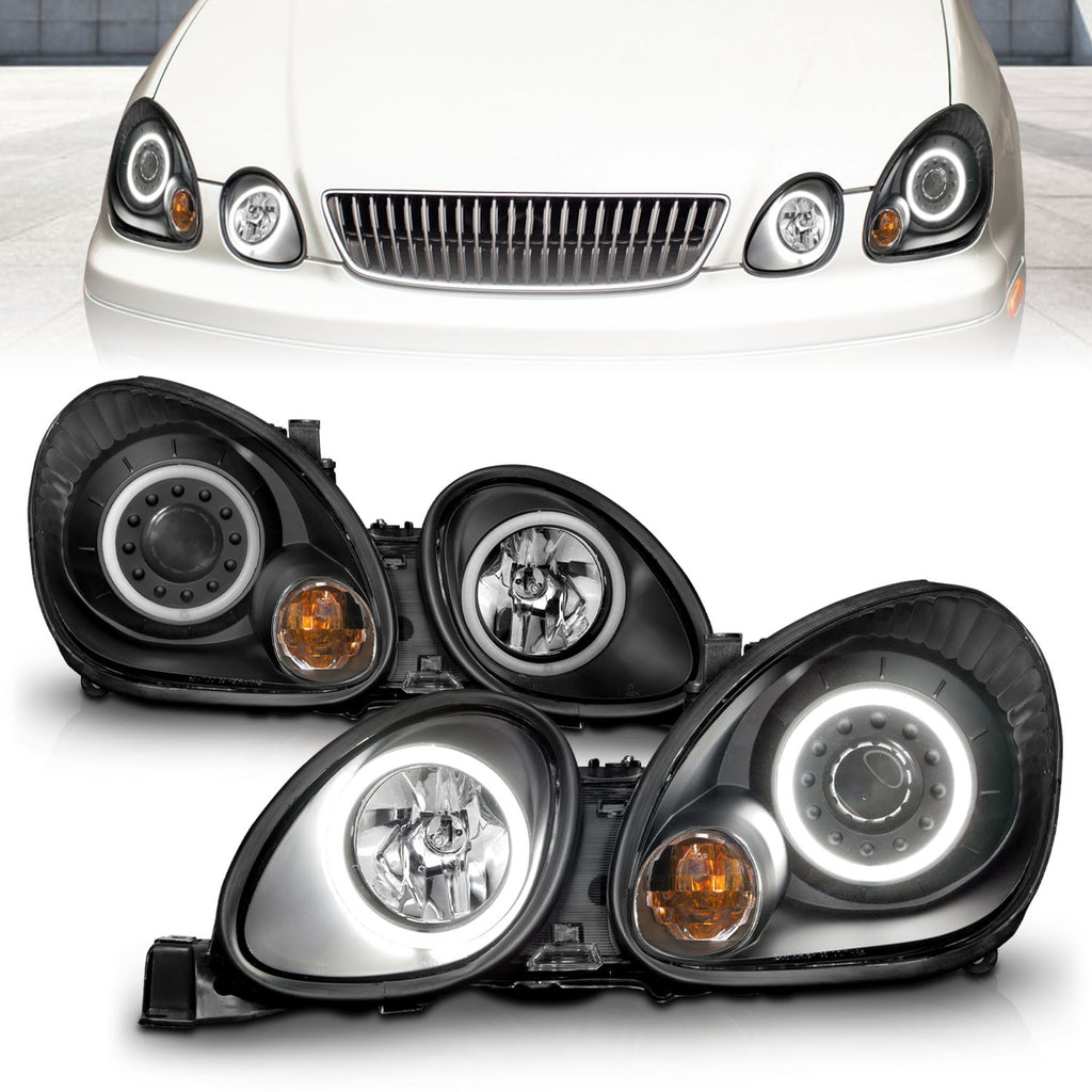 ANZO USA 121144 Projector Headlight Set w/Halo for Select Lexus GS300, Lexus GS400, Lexus GS430