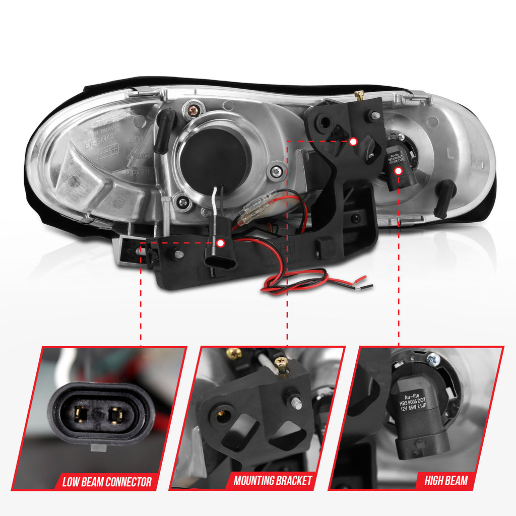 ANZO USA 121160 Projector Headlight Set w/Halo for Select Chevrolet Camaro