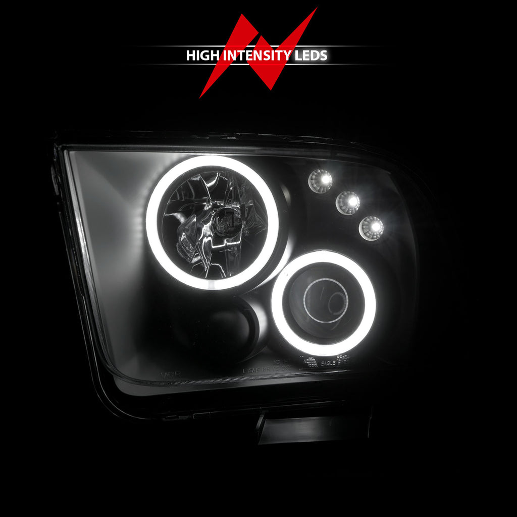 ANZO USA 121166 Projector Headlight Set w/Halo for Select Ford Mustang
