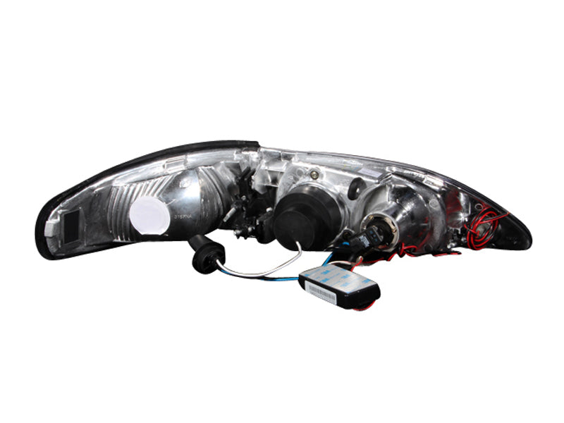 ANZO USA 121204 Projector Headlight Set w/Halo for Select Ford Mustang