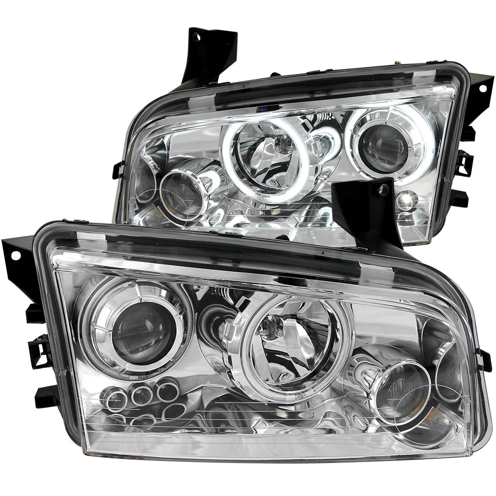 ANZO USA 121217 Projector Headlight Set w/Halo for Select Dodge Charger