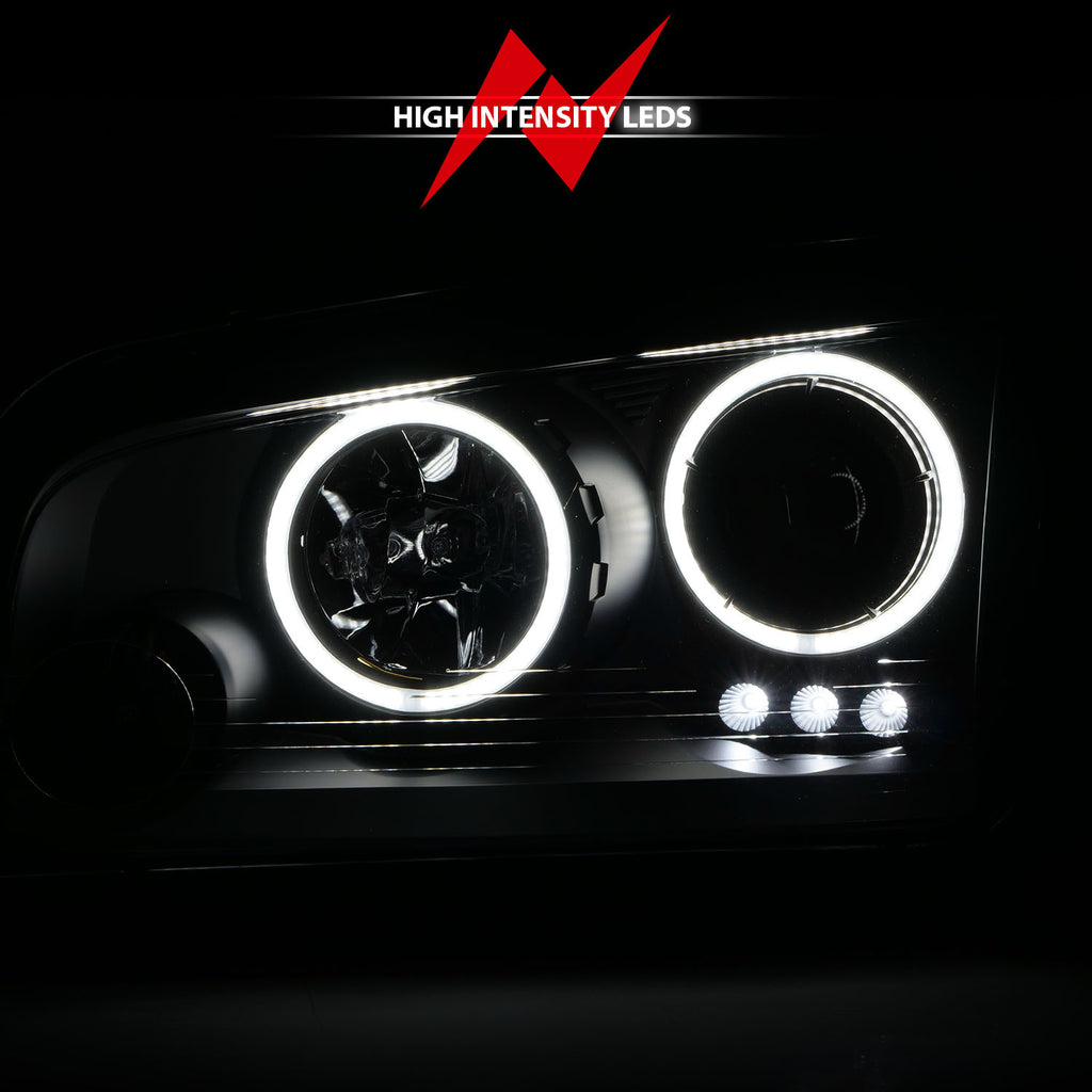 ANZO USA 121218 Projector Headlight Set w/Halo for Select Dodge Charger