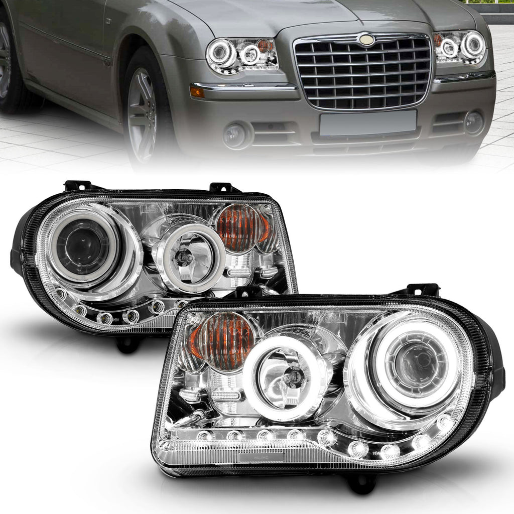 ANZO USA 121250 Projector Headlight Set w/Halo for Select Chrysler 300