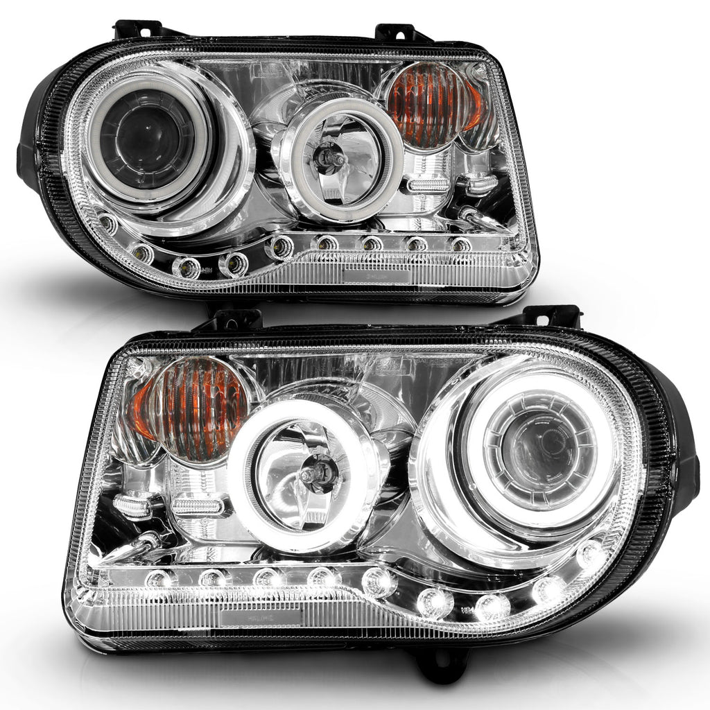 ANZO USA 121250 Projector Headlight Set w/Halo for Select Chrysler 300