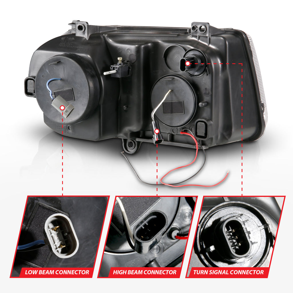 ANZO USA 121251 Projector Headlight Set w/Halo for Select Chrysler 300