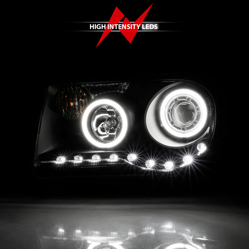 ANZO USA 121251 Projector Headlight Set w/Halo for Select Chrysler 300
